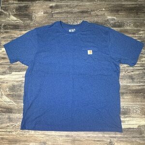 Carhartt Pocket T-Shirt K97 - Mens - 2XL - Blue Loose Fit Workwear Tee